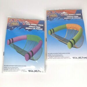 2PK Splash-N-Swim 18" Pool Noodle Chair 1-Orange/1-Green NEW